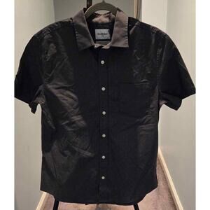 Goodfellow & Co Men’s Short Sleeve Button-Down Shirt – Navy Microprint Medium